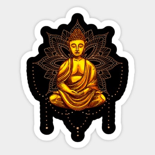 Buddha Statue Meditation Mantra Sticker